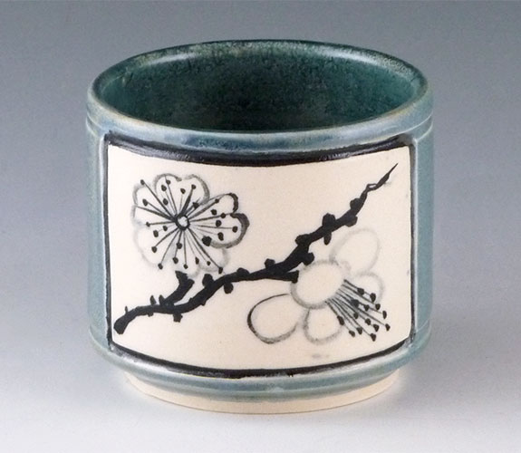 Plum blossom ceramic teapot by Bonnie Belt
